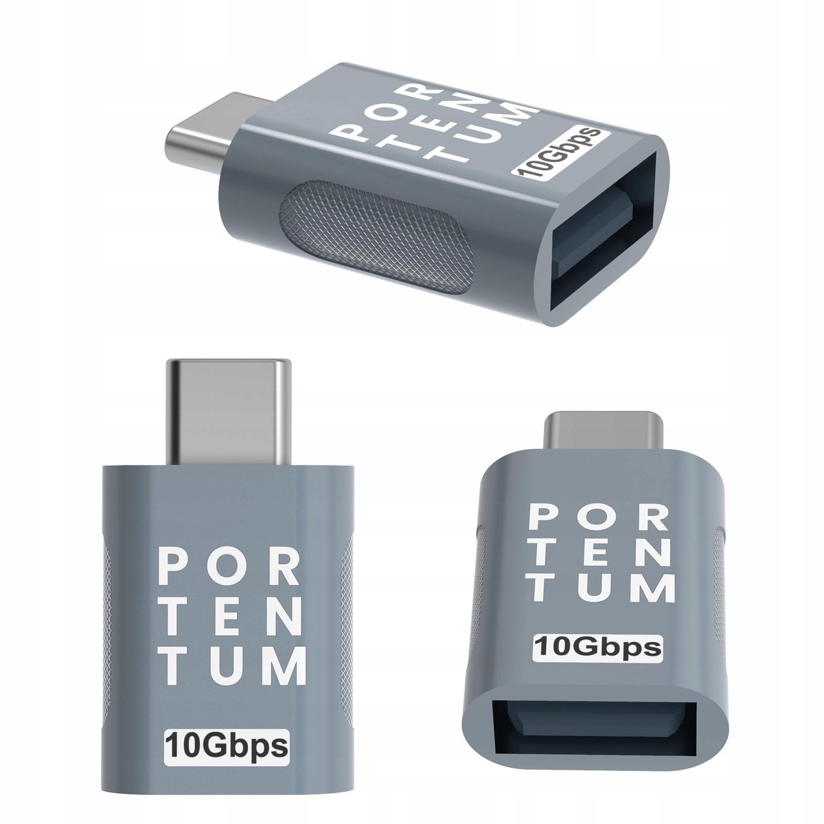 PORTENTUM Przejściówka Adapter USB-C - USB 3.1 10gb/s - LEKKI - 5 gramów