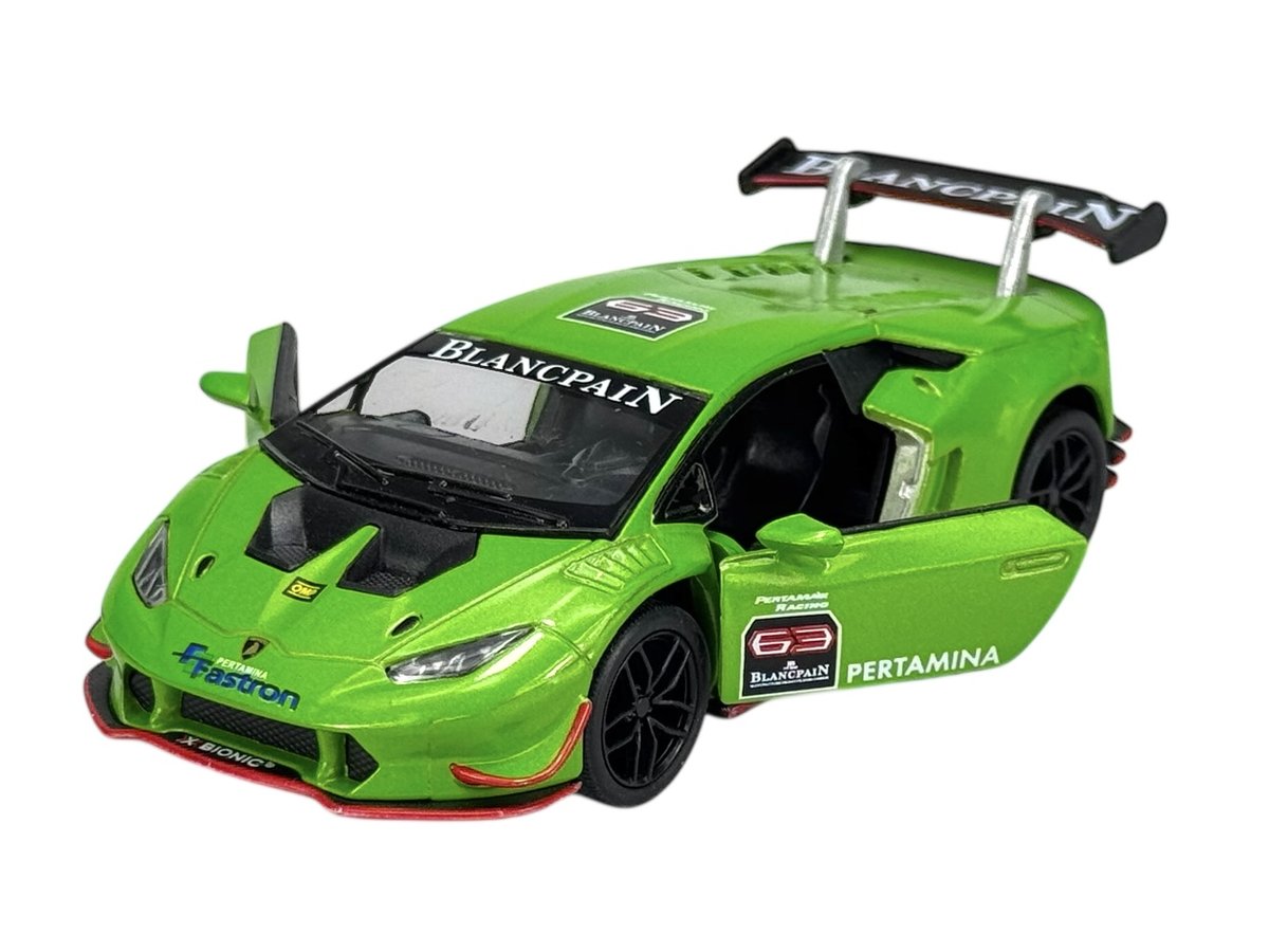 KINSMART LAMBORGHINI HURACAN LP620-2 SUPER TROFEO ZIELONY 1:36 BEZ PUDEŁKA KT5389