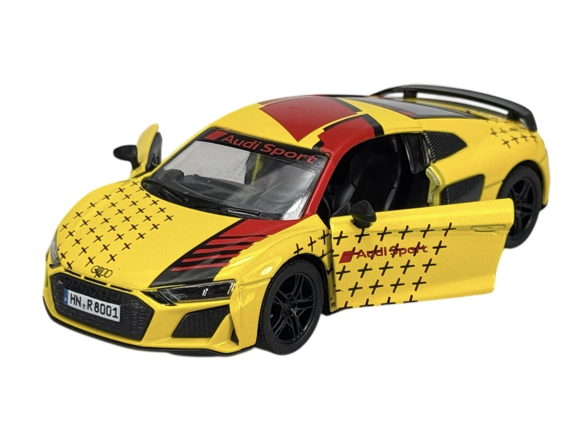 KINSMART 2020 AUDI R8 COUPE ŻÓŁTY 1:36 BEZ PUDEŁKA KT5422