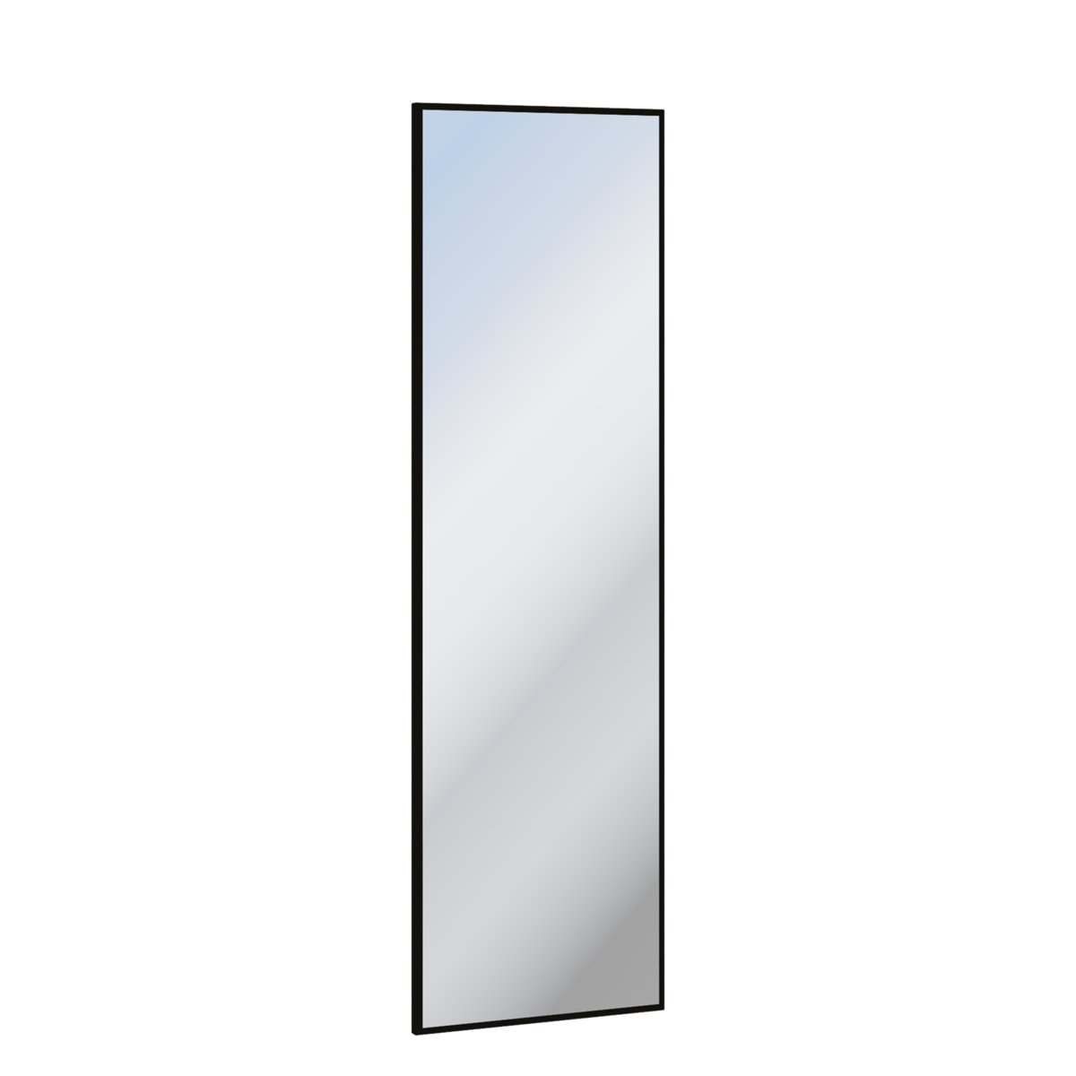 Wąskie prostokątne lustro QUARO w czarnej ramce do przedpokoju