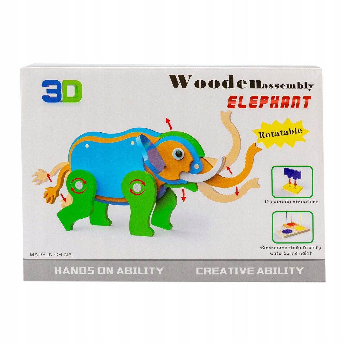 Klocki Konstrukcyjne Drewniana Zabawka 3D MIX