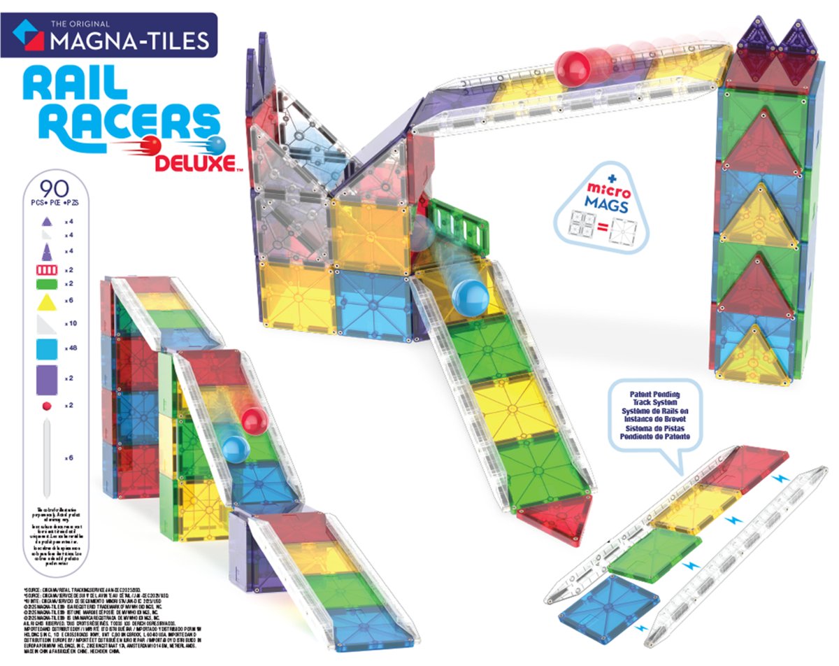 MAGNA-TILES® Klocki Magnetyczne Rail Racers XL 90 el