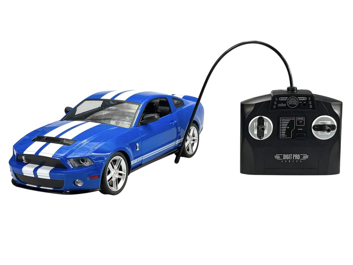 ALLOY CAR FORD MUSTANG SHELBY GT500 NIEBIESKI 1:14 R/C