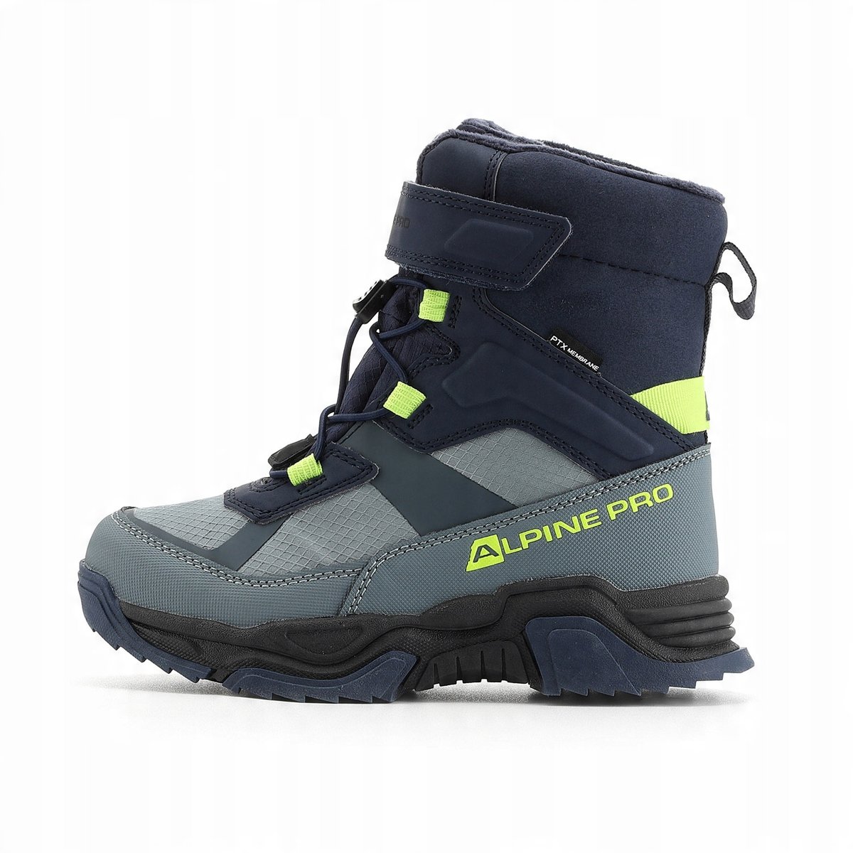 ALPINE PRO Buty dziecięce zimowe ocieplane PTX Nero k.niebieski r.34