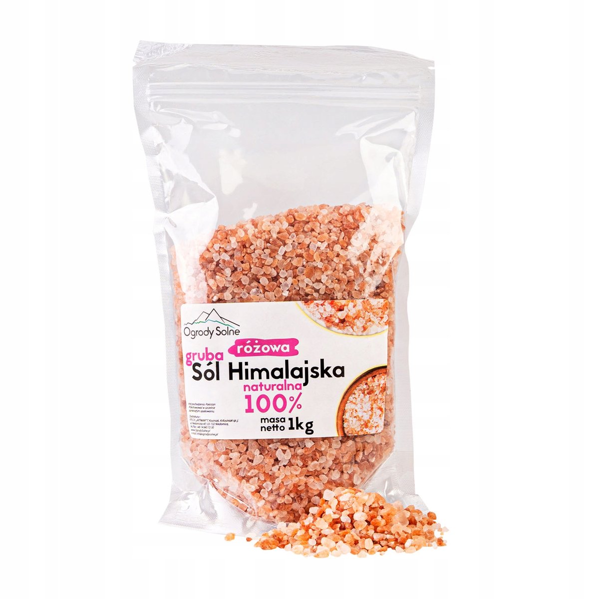 SÓL HIMALAJSKA różowa 1kg 1000g w worku - GRUBA