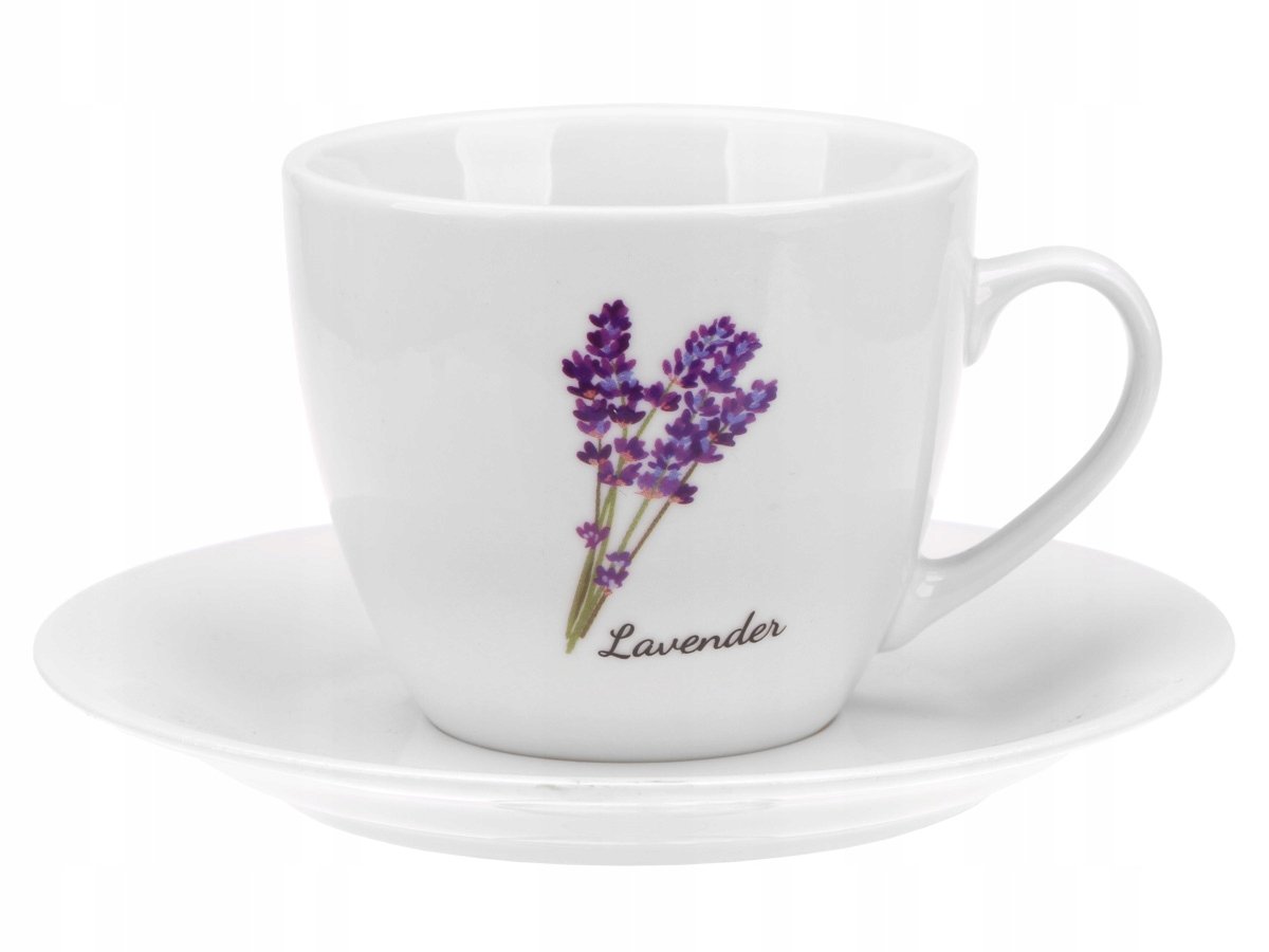 Filiżanka I Spodek Prowansja 200Ml Z Porcelany New Bone 81472 Wz. Lavender