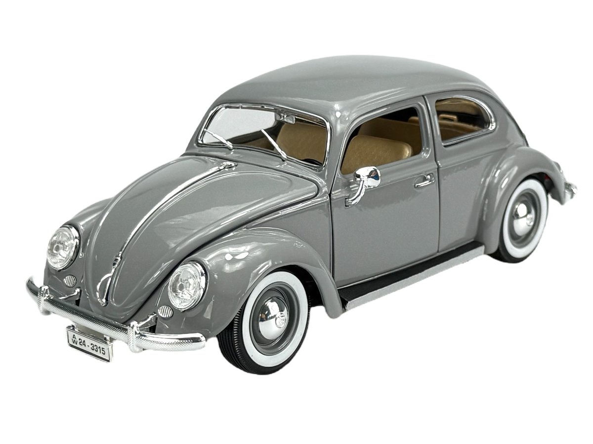 BBURAGO 1955 VW VOLKSWAGEN KAFER BEETLE GARBUS SZARY 1:18 12029
