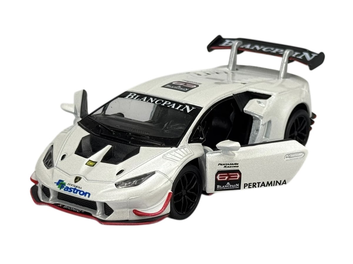 KINSMART LAMBORGHINI HURACAN LP620-2 SUPER TROFEO BIAŁY 1:36 BEZ PUDEŁKA KT5389