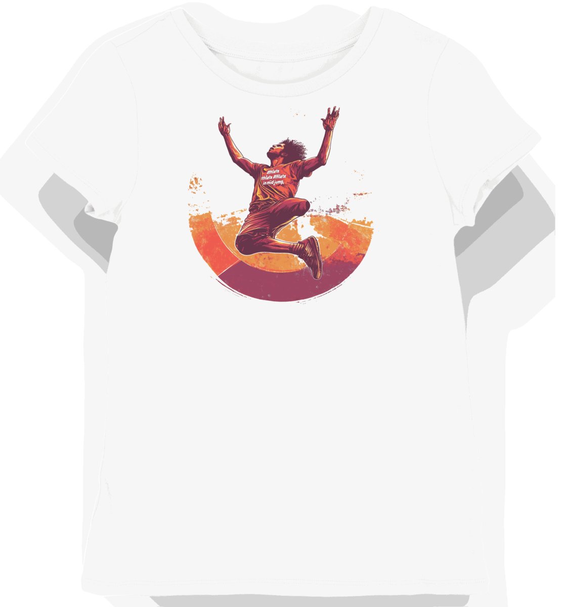 Koszulka damska biała z motywem sportowca w skoku XXL