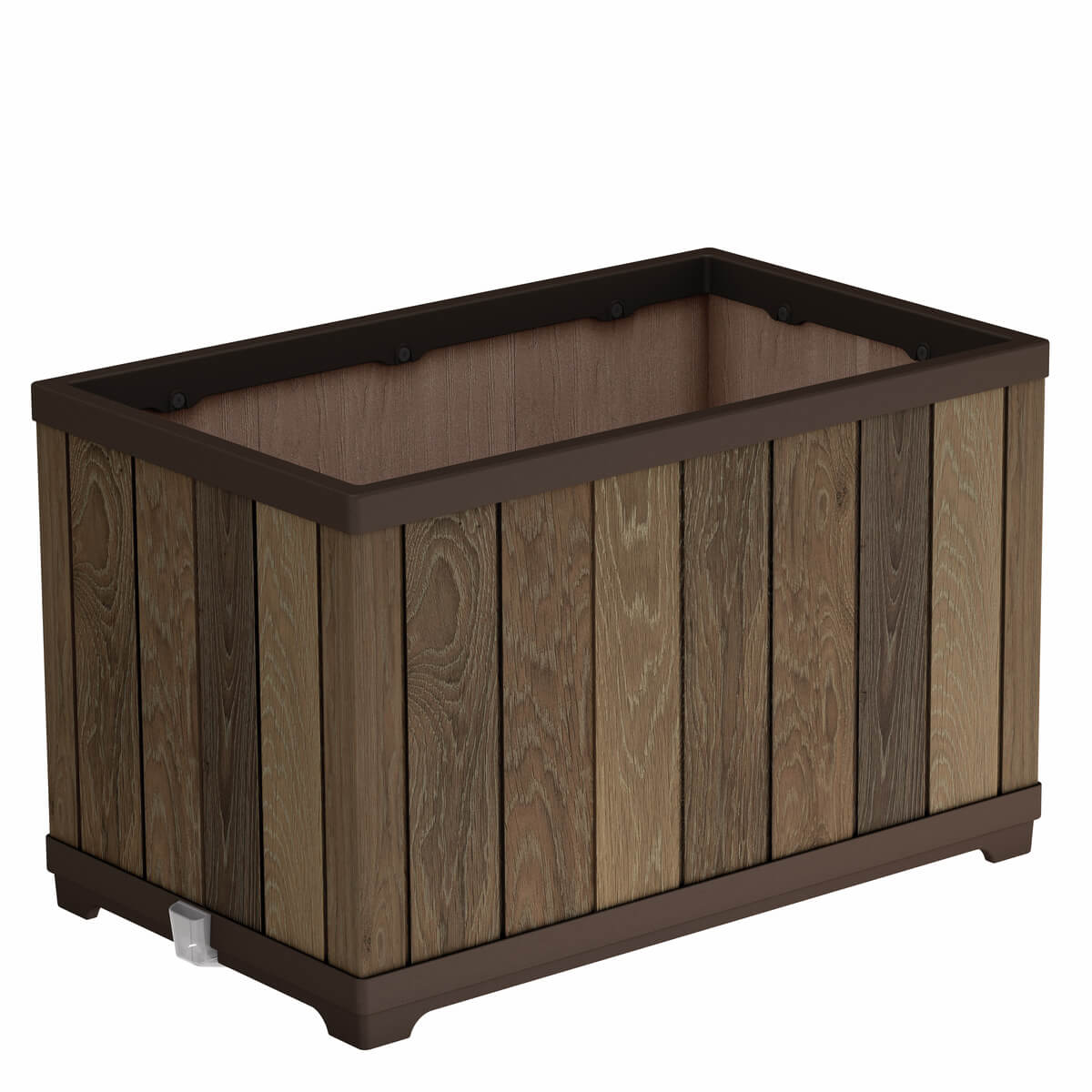 Curver Plastikowa skrzynka na kwiaty Deco brick 81 L orzech włoski