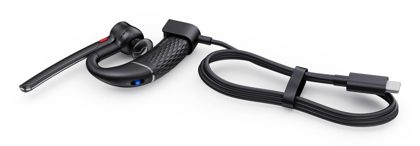 Yealink BH71 Lite Przewodowy i Bezprzewodowy Nauszny Biuro/centrum telefoniczne USB Type-C Bluetooth Czarny