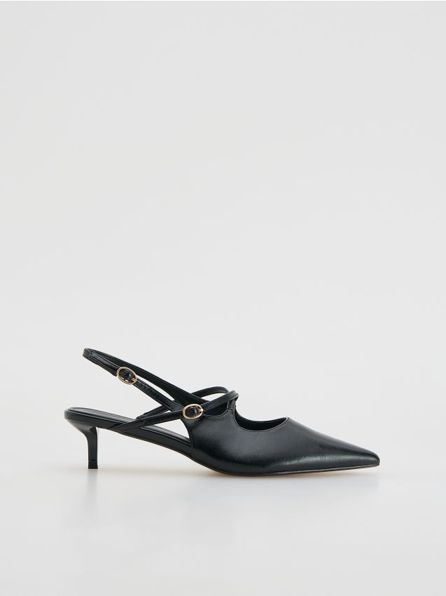 Reserved - Czółenka na obcasie kitten - czarny