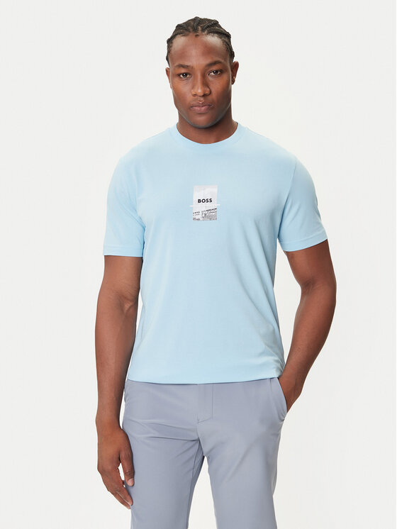 BOSS T-Shirt Photoprint 50545869 Błękitny Relaxed Fit
