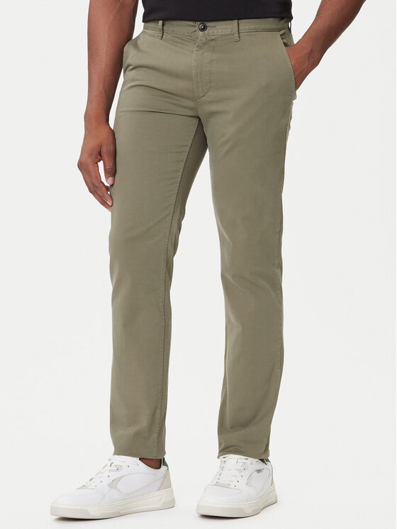 BOSS Chinosy 50510933 Zielony Slim Fit