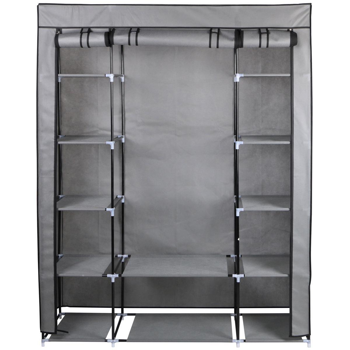Saska Garden Saska Garden Szafa tekstylna garderoba ciemno szara 175x133x43CM profil 13MM universal 1028873