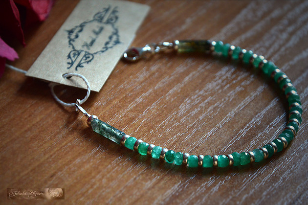 Szmaragdy Bransoletka Srebro