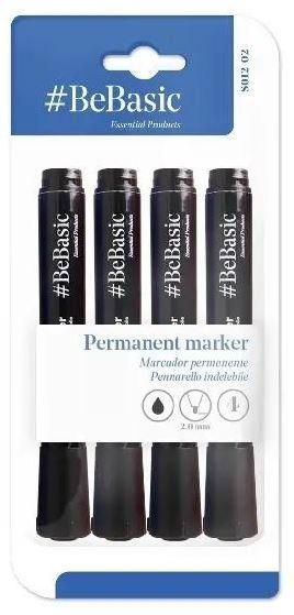BeBasic Marker permanentny 4szt czarny