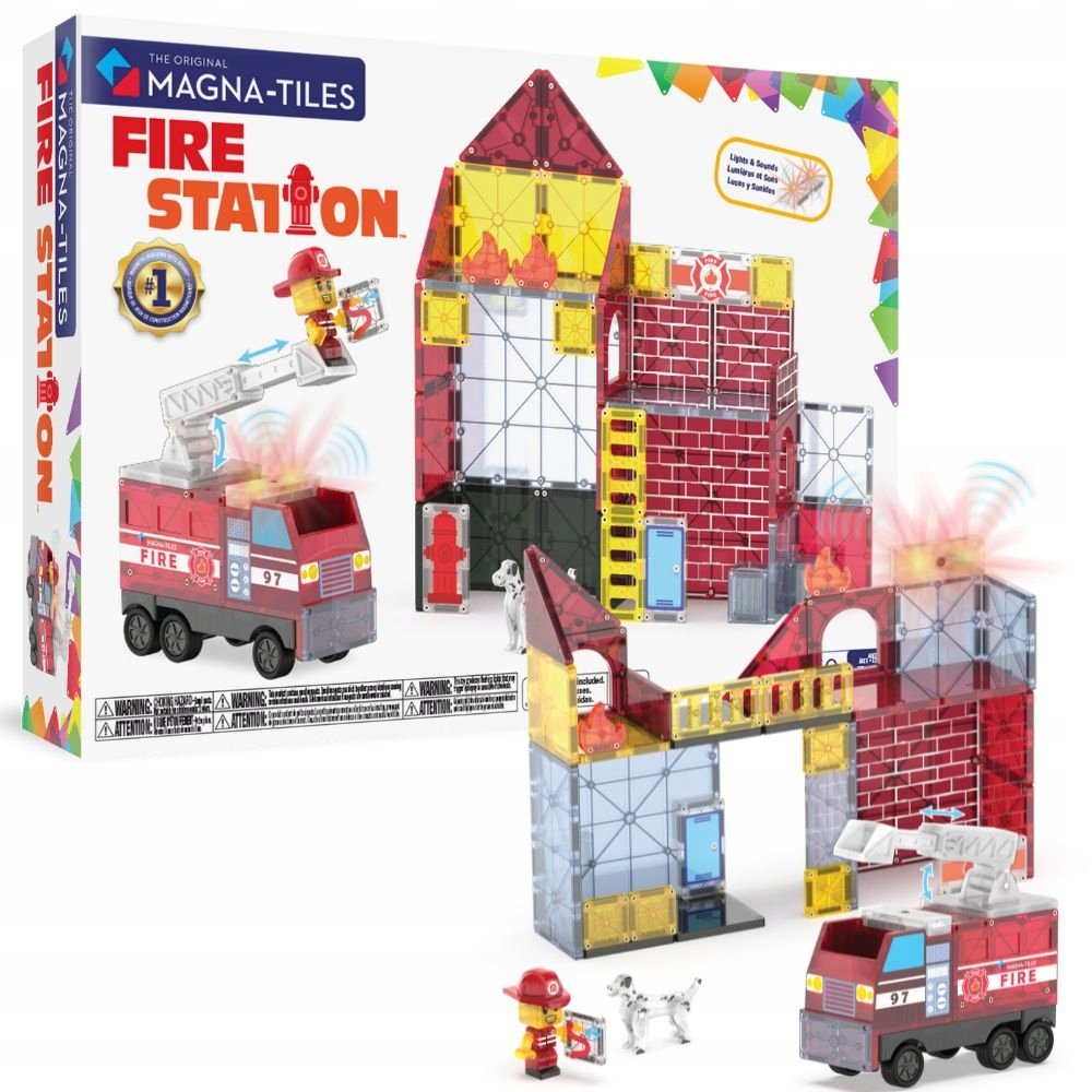 Magnetyczne klocki konstrukcyjne MAGNA-TILES - Remiza Strażacka 50 el.