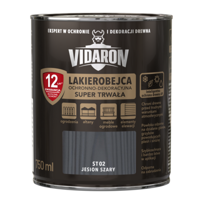 VIDARON Lakierobejca Super Trwała jesion szary ST02 0,75 l