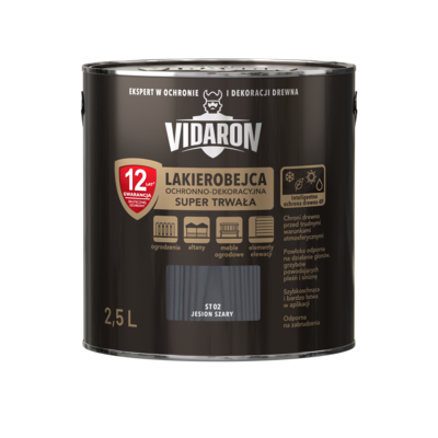 VIDARON Lakierobejca Super Trwała jesion szary ST02 2,5 l
