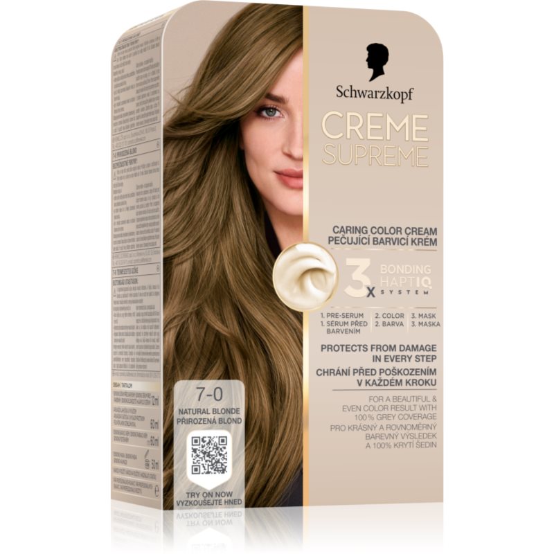 Schwarzkopf Creme Supreme trwała farba do włosów odcień 7-0 Natural Blonde 60 ml