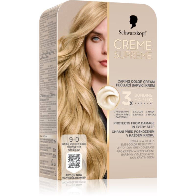 Schwarzkopf Creme Supreme trwała farba do włosów odcień 9-0 Natural Very Light Blonde 60 ml
