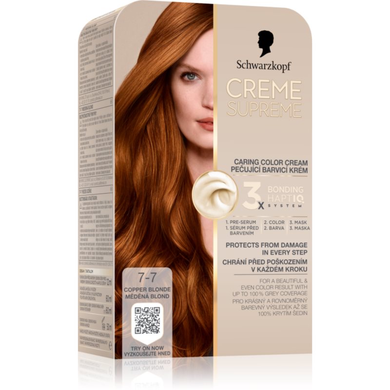 Schwarzkopf Creme Supreme trwała farba do włosów odcień 7-7 Copper Blonde 60 ml