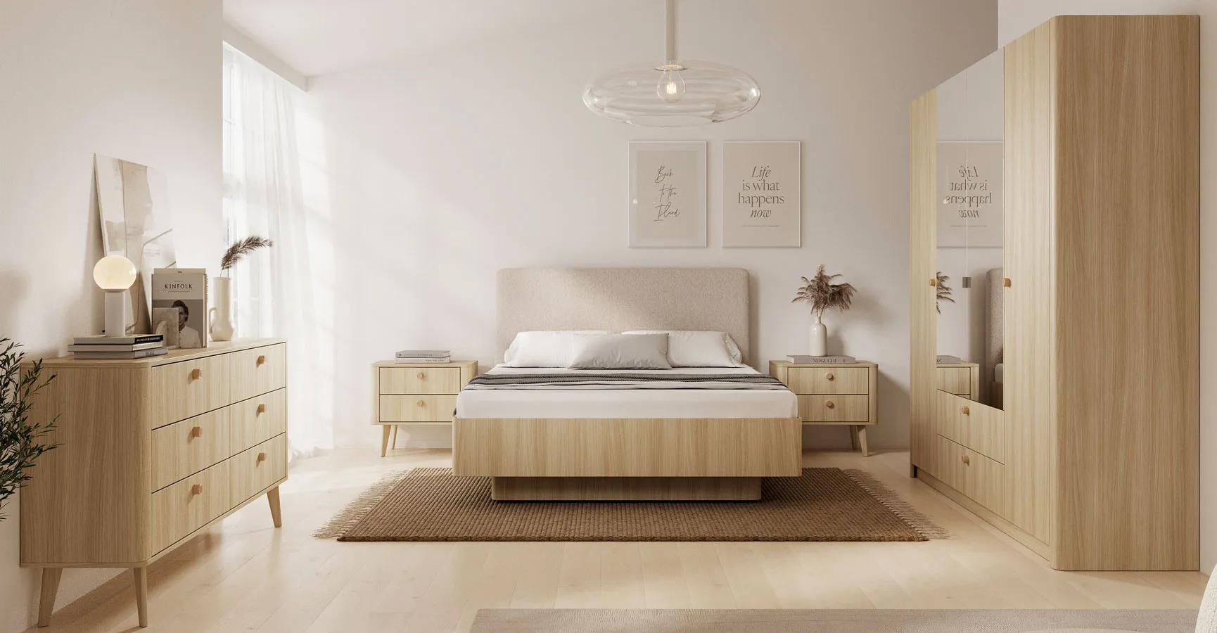 Komplet mebli do sypialni dąb barista - Lizzy 8X