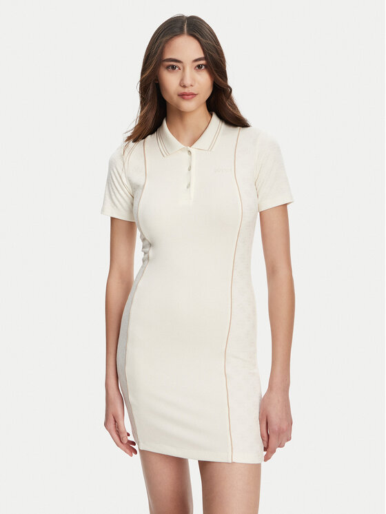 Guess Sukienka dzianinowa V5YK00 KCX12 Écru Regular Fit