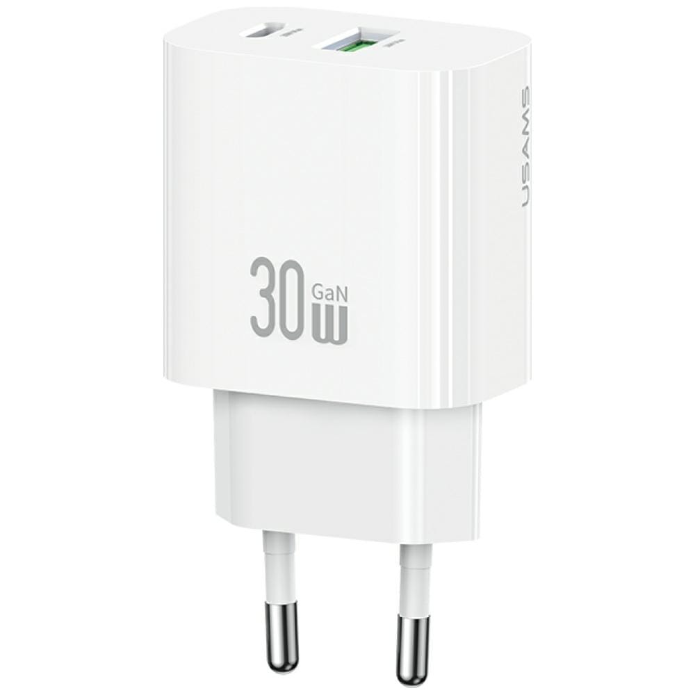 Ładowarka sieciowa USAMS CC316 T65 30W 1xUSB-C 1xUSB-A Fast Charging biały