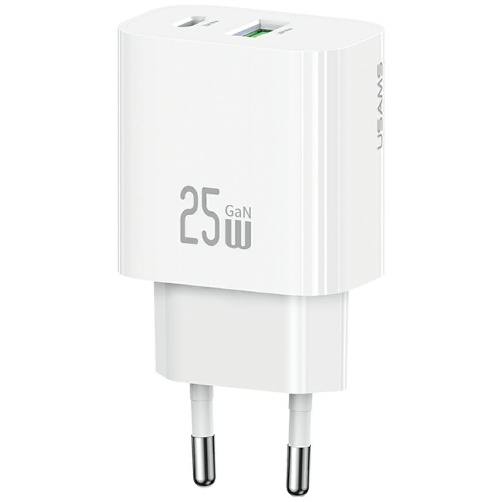 Ładowarka sieciowa USAMS CC315 T65 25W 1xUSB-C 1xUSB-A Fast Charging biały