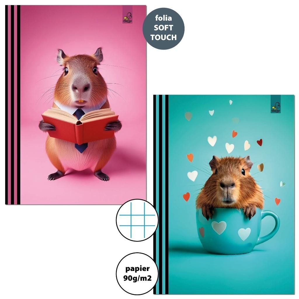 Bee-bee Zeszyt A432k kratka 90g Kapibara (6szt)