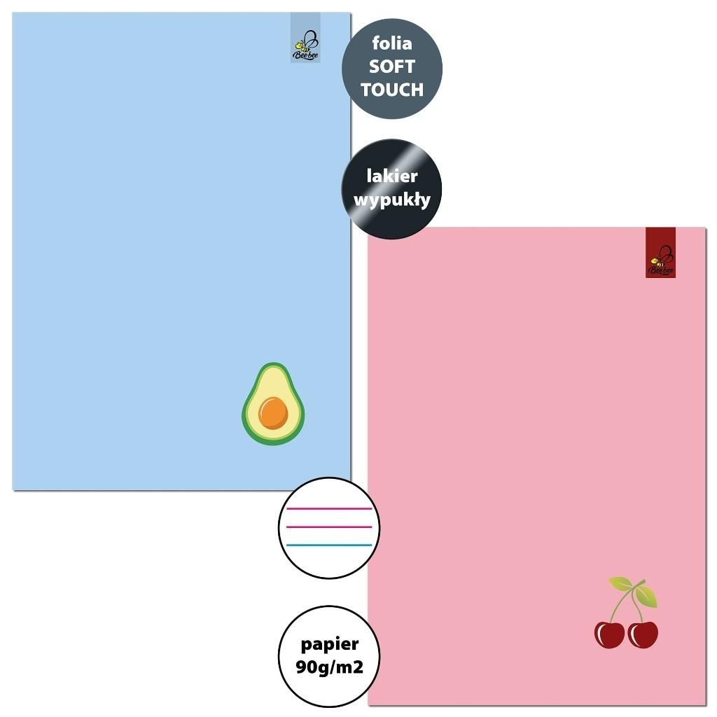 Bee-bee Zeszyt A532k 3lin kol 90g Awokado Wiśnia (10szt)