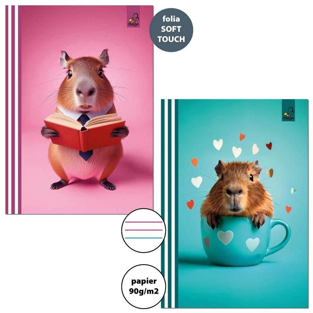 Bee-bee Zeszyt A532k 3-linie kolor 90g Kapibara (10szt)