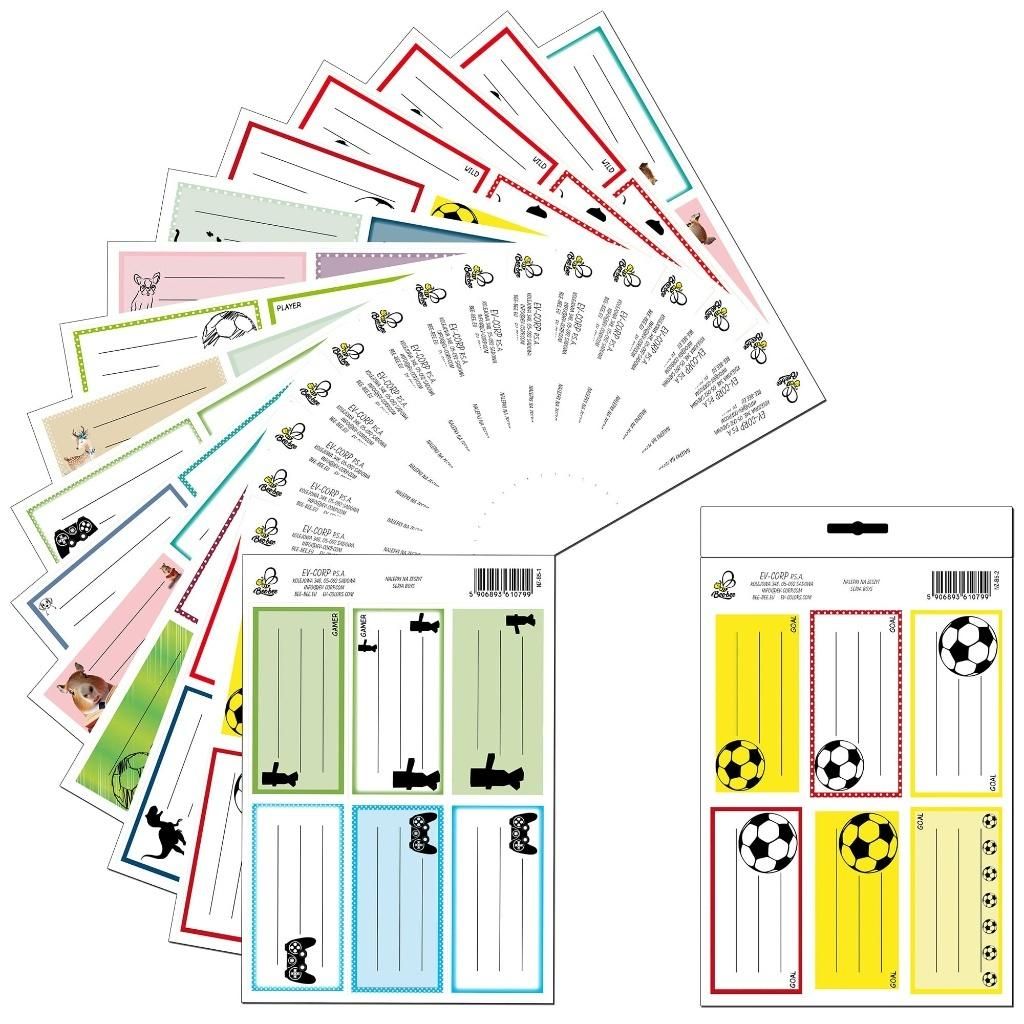 Bee-bee Naklejki na zeszyt Chłopcy 3szt