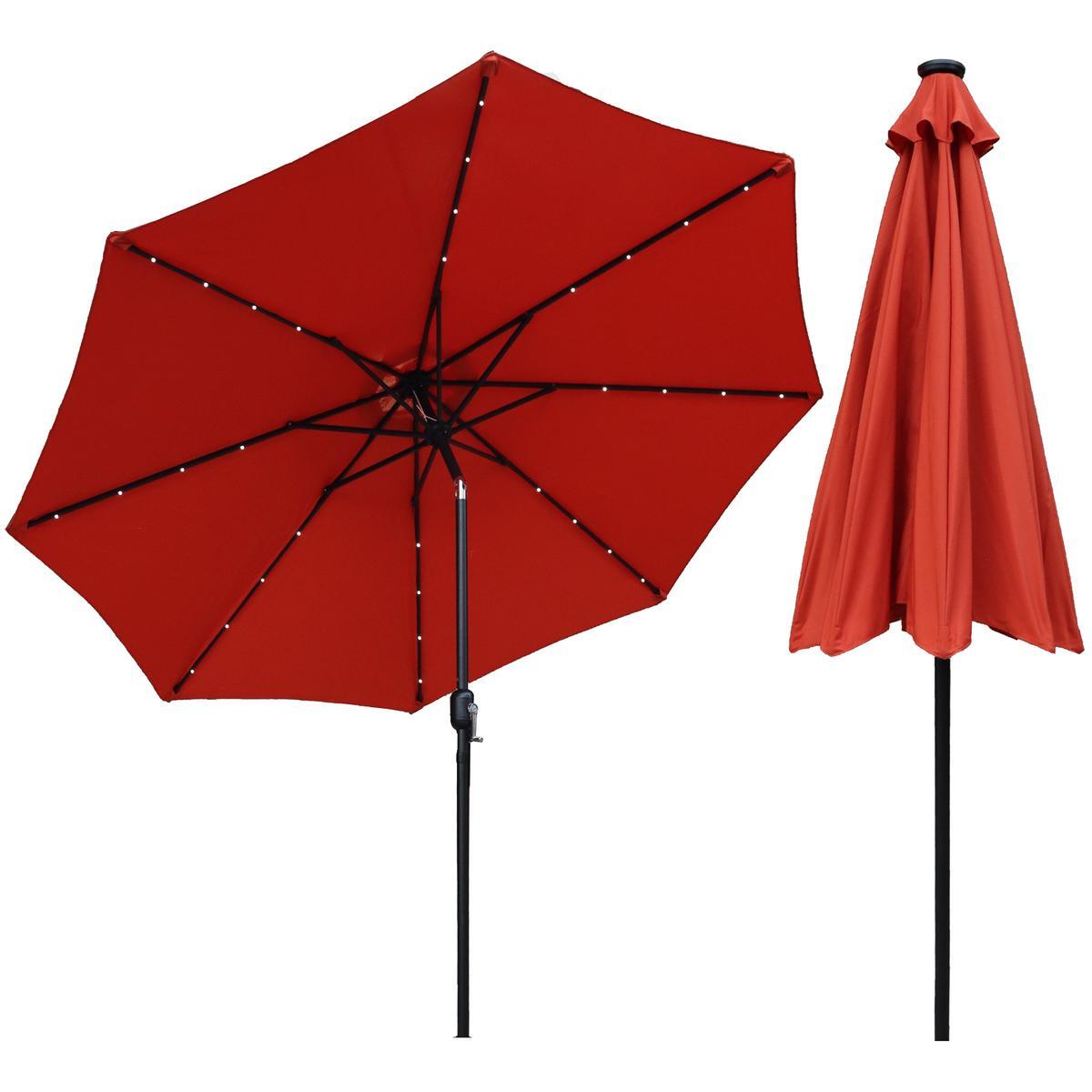Parasol ogrodowy SASKA GARDEN Z oświetleniem LED 300 cm Pomarańczowy