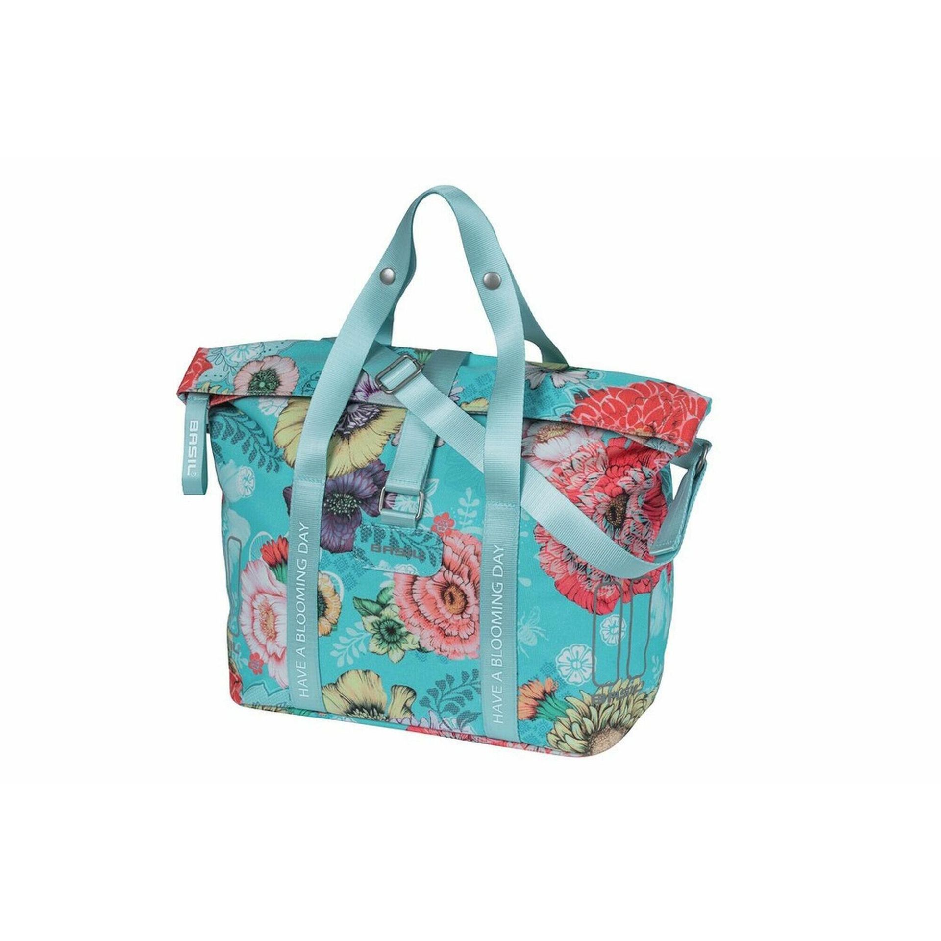 Basil Bloom Field Handbag 8-11l with 2 Hooks incl. KF Plate, niebieski/kolorowy 2022 Sakwy 18166