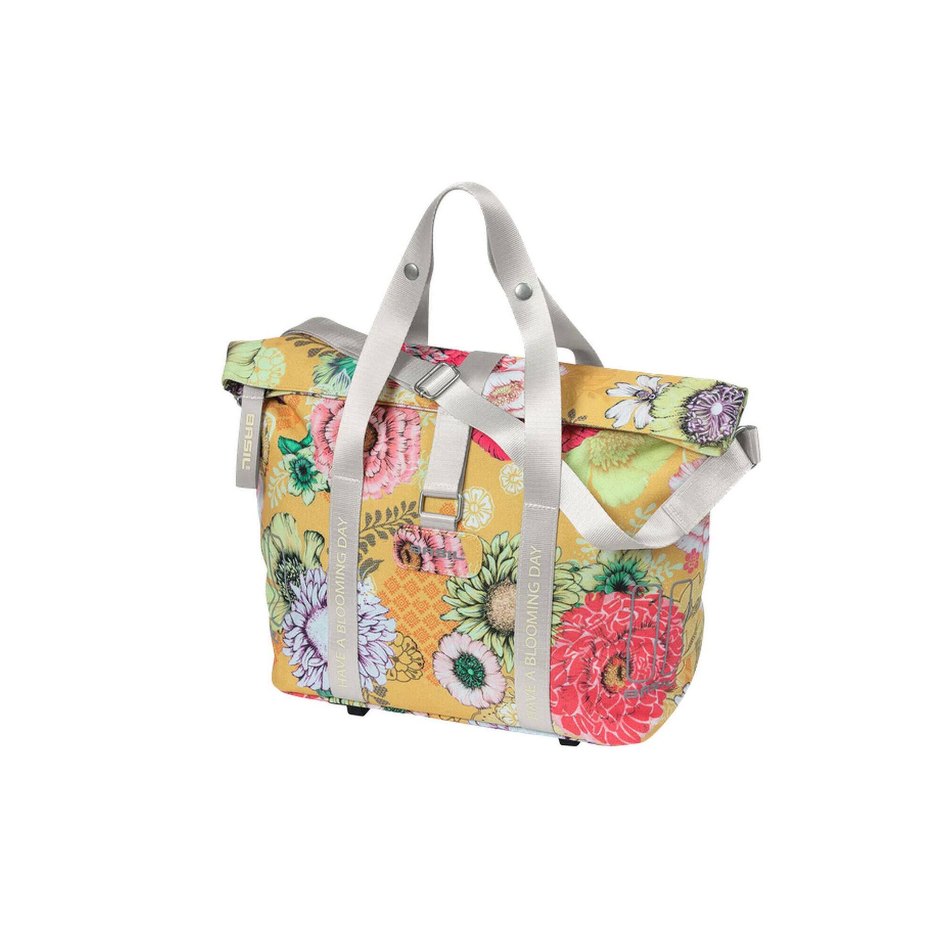 Basil Bloom Field Handbag 8-11l with 2 Hooks incl. KF and MIK Plate, żółty/kolorowy 2022 Sakwy 18170