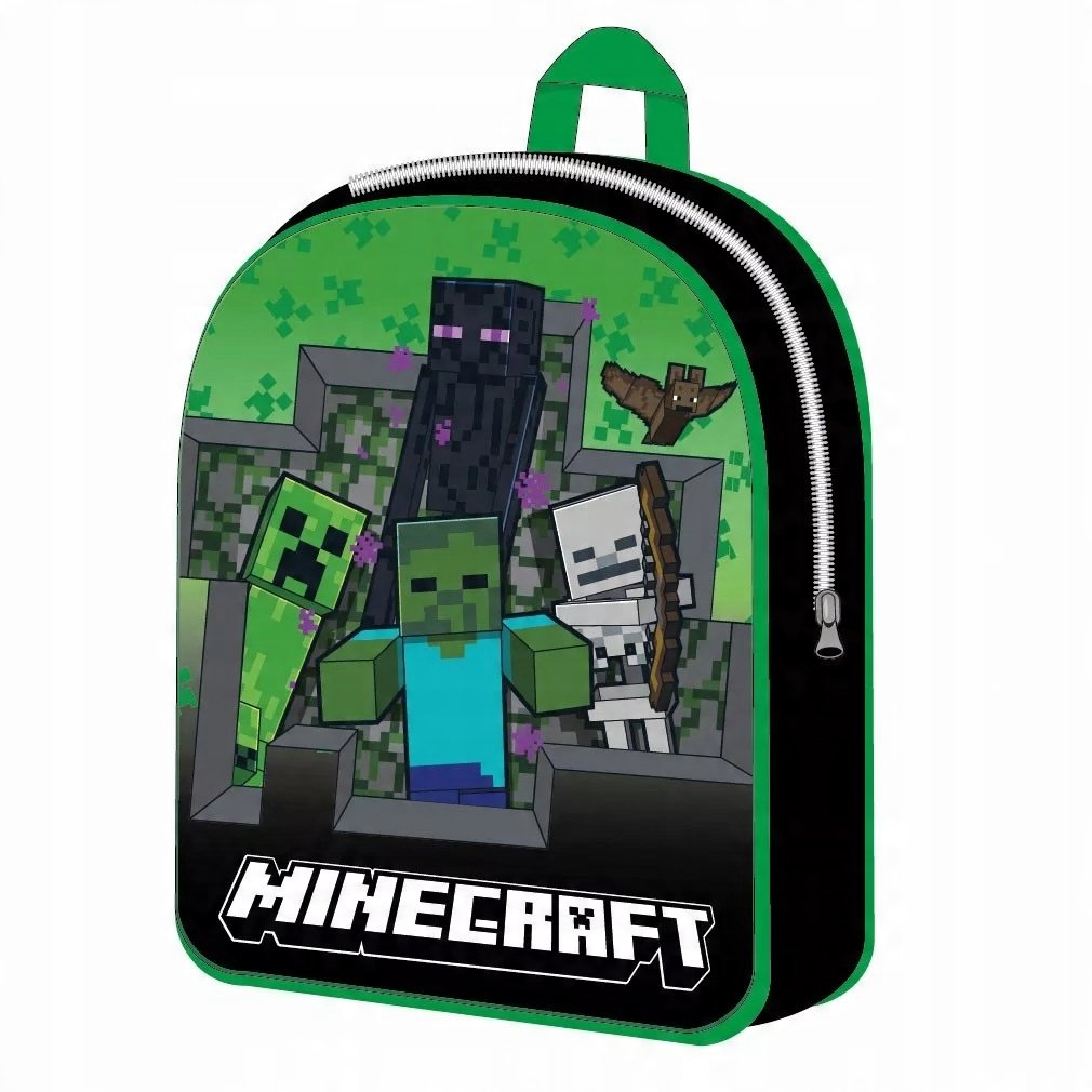 PLECAK PRZEDSZKOLNY JEDNOKOMOROWY MINECRAFT MOBY ZIELONY ZOMBIE CREEPER