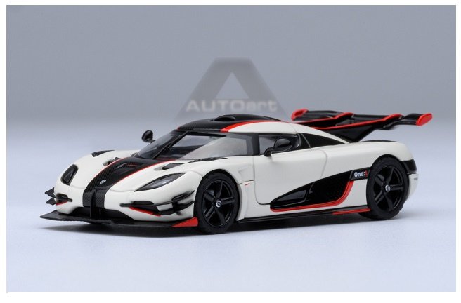 Autoart Koenigsegg One:1 Pebble White -Carbon 1:64 20041