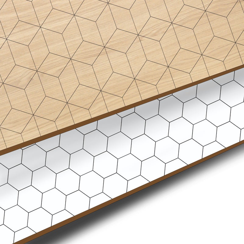 Panel dekoracyjny ścienny kompaktowy 60 x 180 cm Geometric Wood/Octagon Delinia