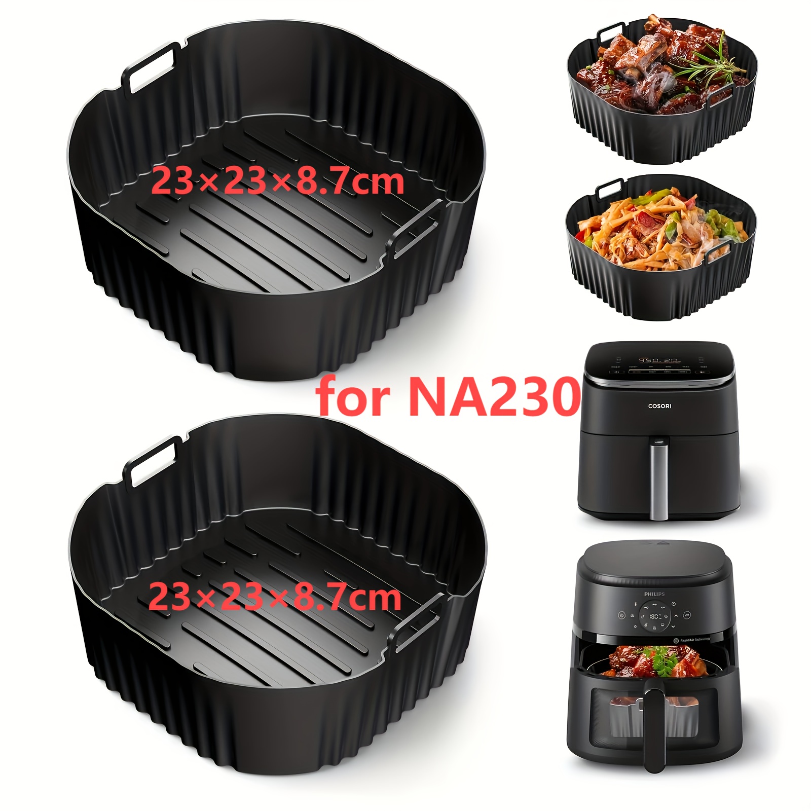 TEMU Silikonowa Forma do Frytkownicy Powietrznej Airfryer, Akcesorium dla 6L/6.2L, Wkładka Silikonowa do CP158-5.5L, Dodatki do Frytkownic Serii