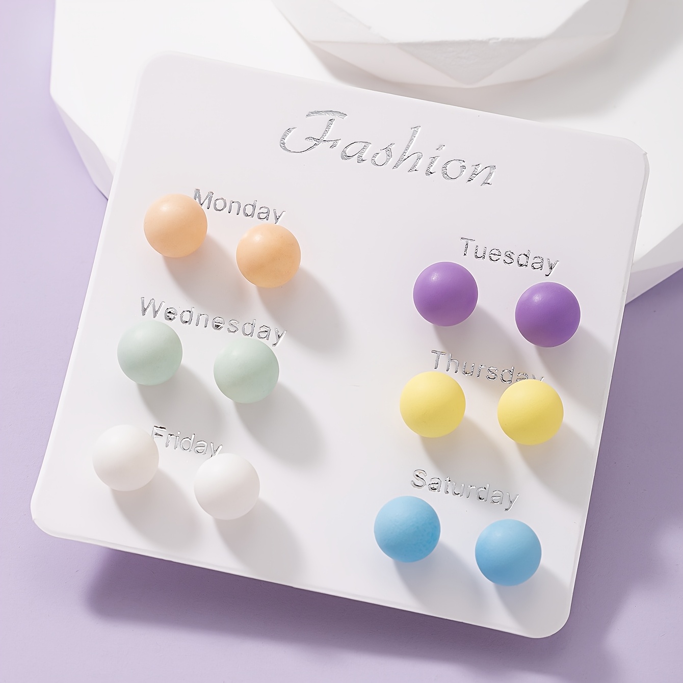 TEMU Zestaw 6 Par Modnych, Świeżych, Uroczych i Eleganckich Kolorowych Kolczyków dla Kobiet, Idealnych na Codzienność, Biżuterię, Prezenty Świąteczne