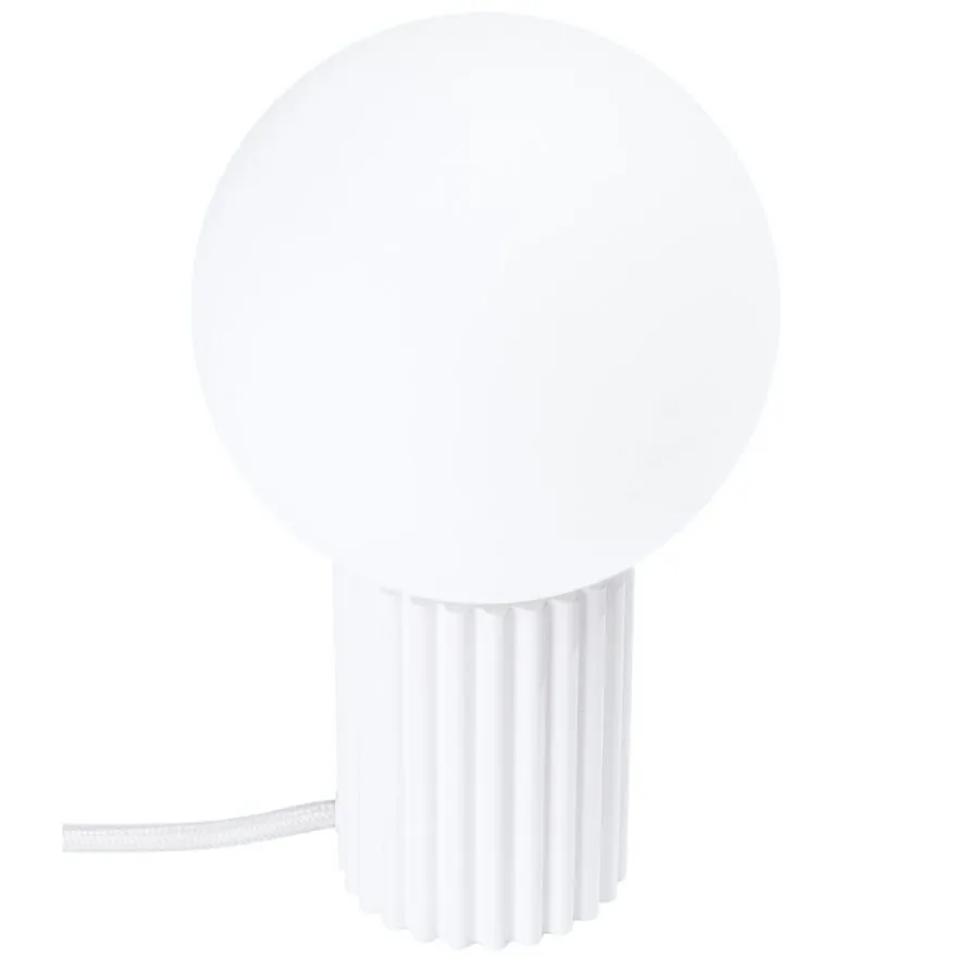Biała ryflowana lampka nocna - K601-Buble