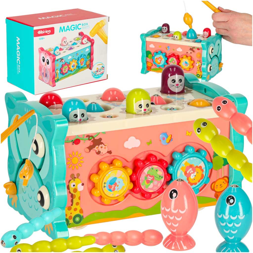 Zabawka Sensoryczna Dla Dzieci Edukacyjna Sorter Montessori Wbijak Niebieski