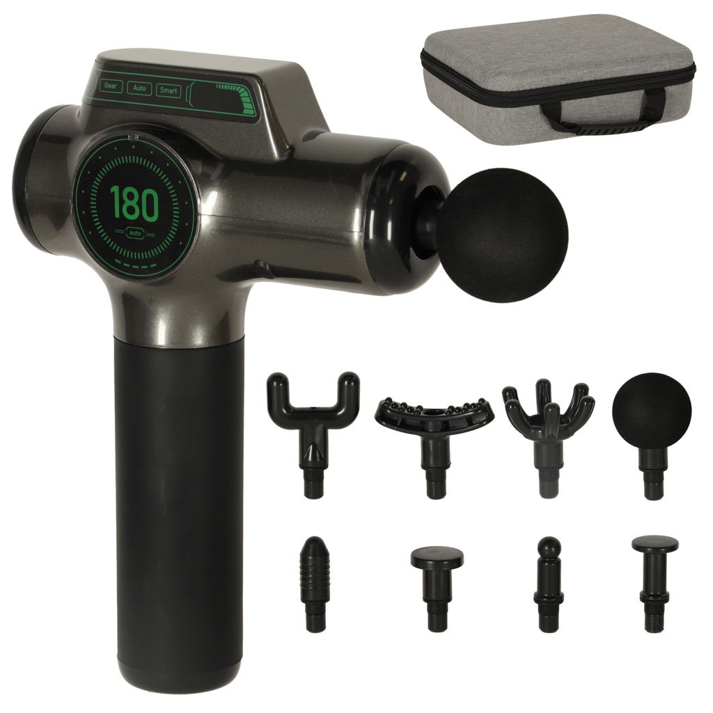 Pistolet Do Masażu Masażer Pleców Stóp Ciała Gun Massage Led Zestaw 8W1