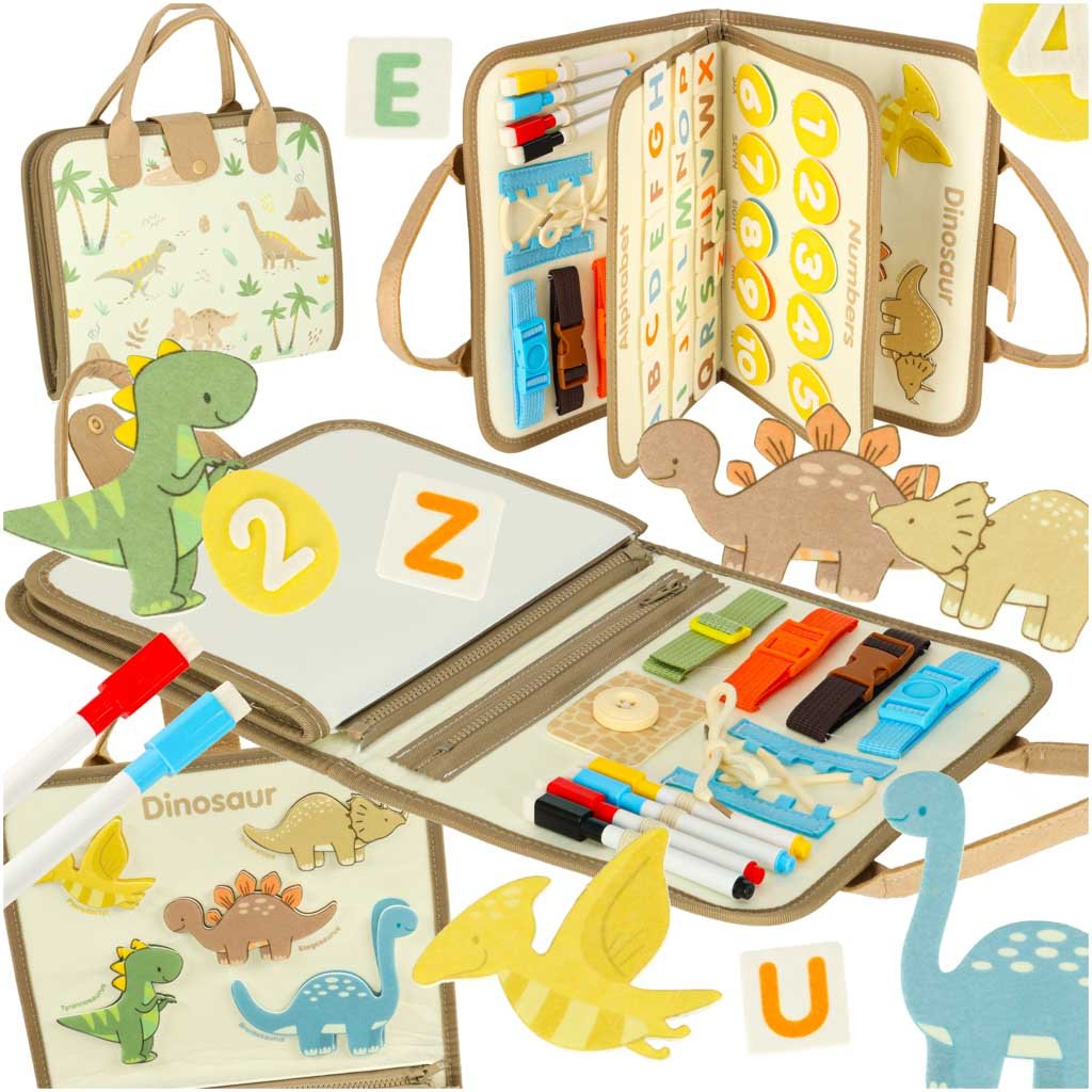 Tablica Manipulacyjna Sensoryczna Montessori Filcowa Walizka dla Dzieci