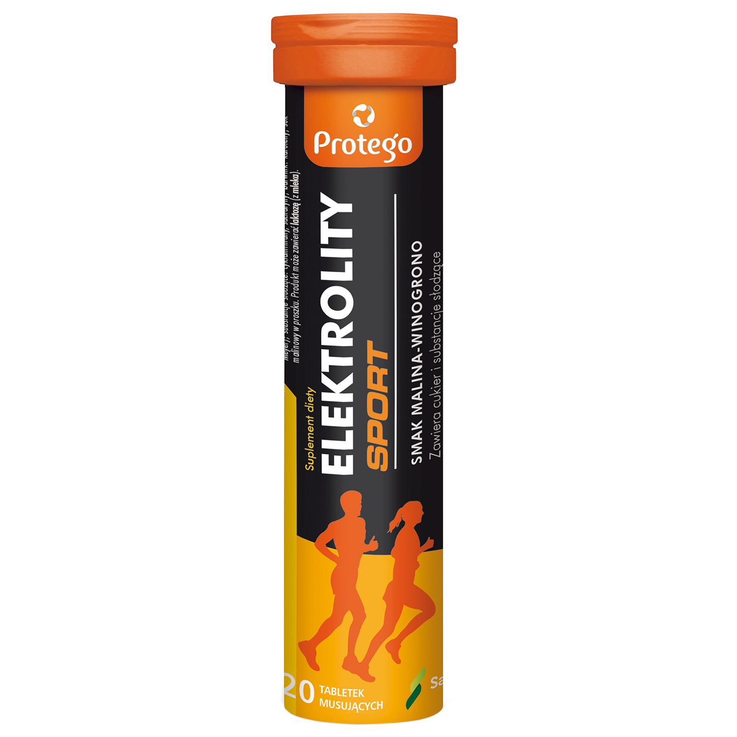 Protego Elektrolity Sport, smak malina-winogrono, 20 tabletek musujących