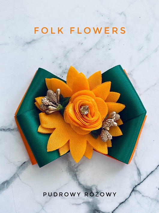 Brosza z kolekcji FOLK Flowers z kolorowym kwiatem New
