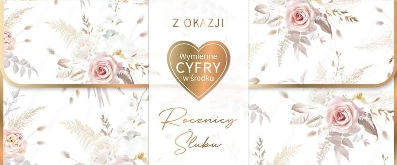 Karnet Rocznica Ślubu wymienne cyfry - artykuł papierniczy